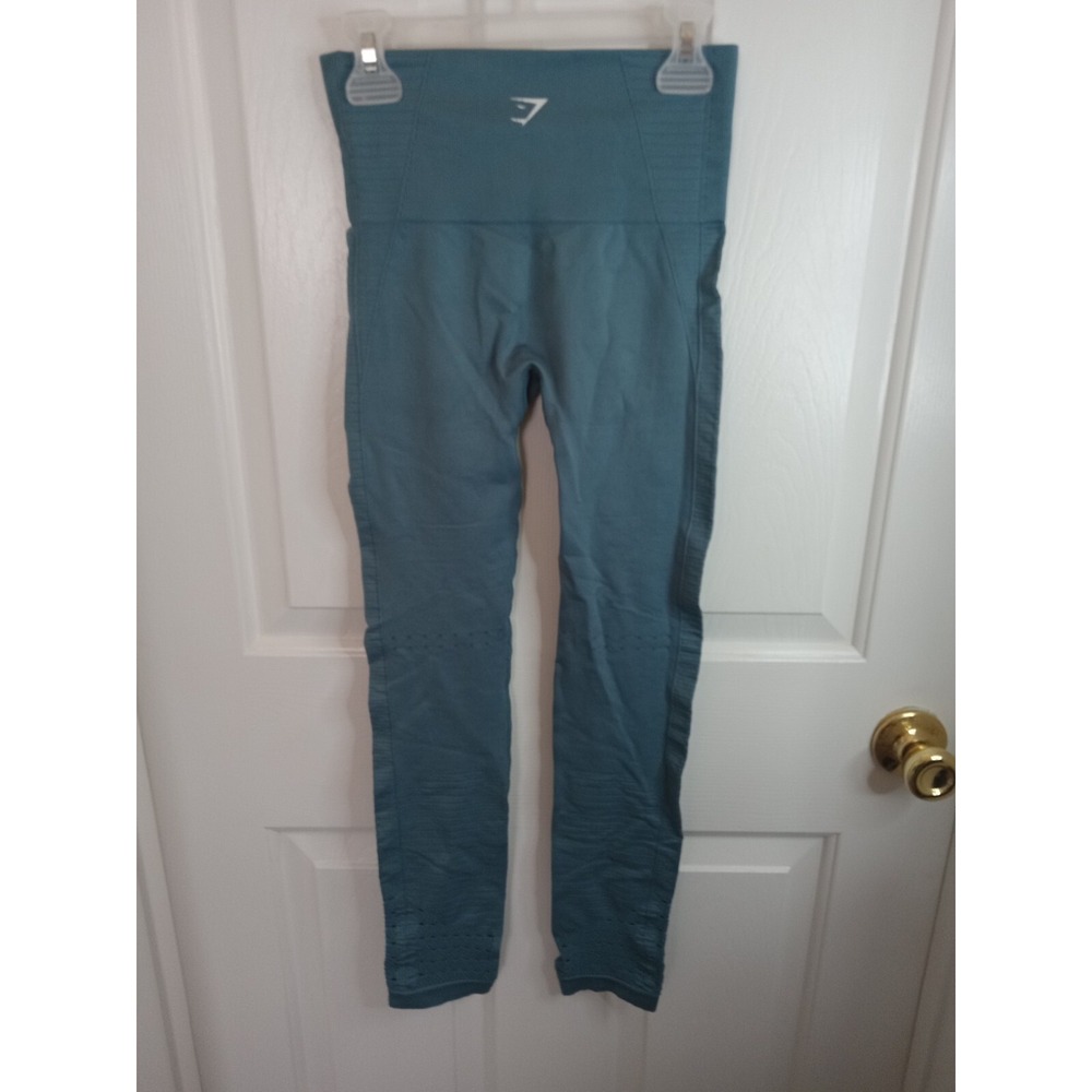 Gymshark Energy Seamless Leggings Blue‎ Size XSmall Activewear Fitness Cutouts - Picture 6 of 16